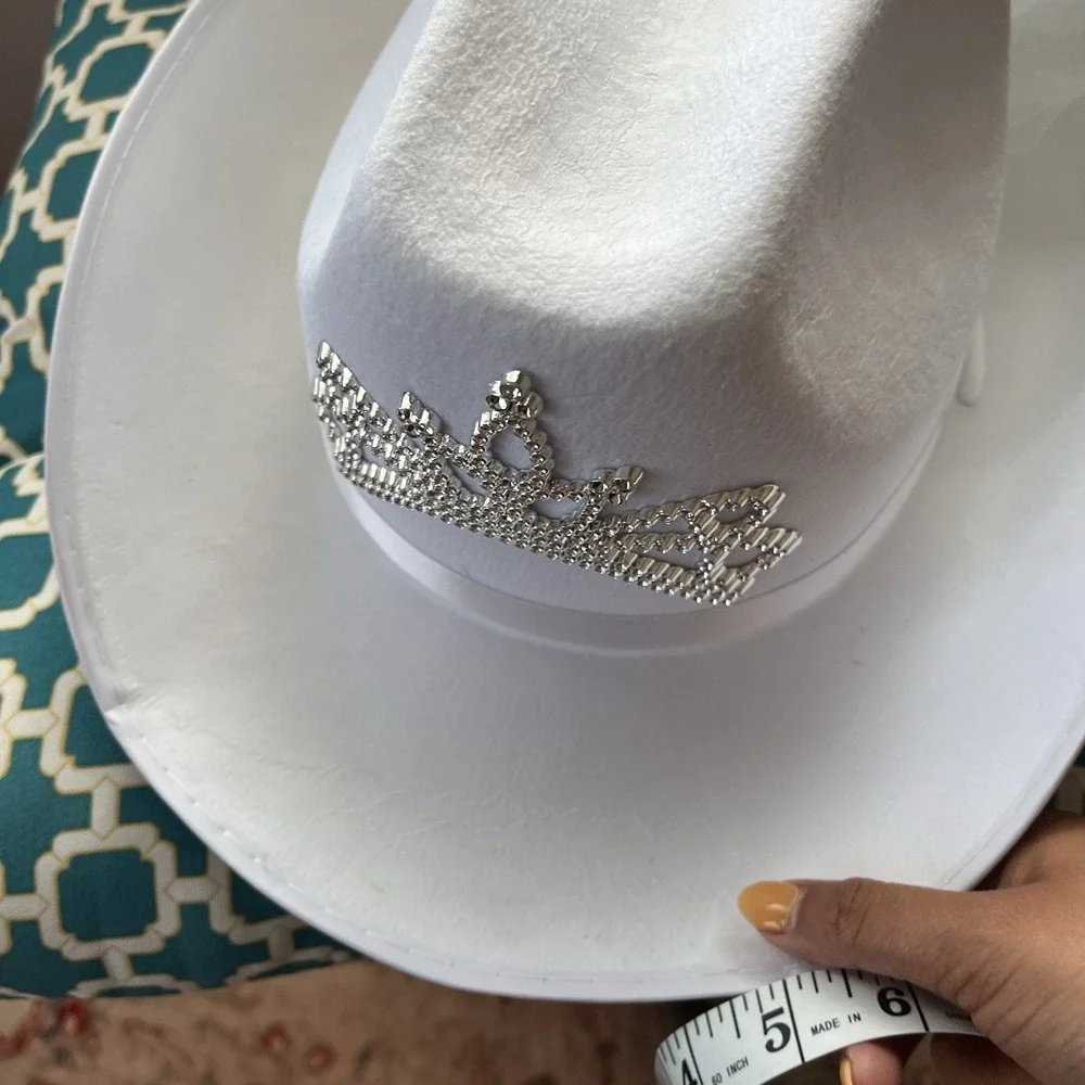 Women's Girls Party White‎ Rhinestones Birthday Hat Costume Accessories Bridal